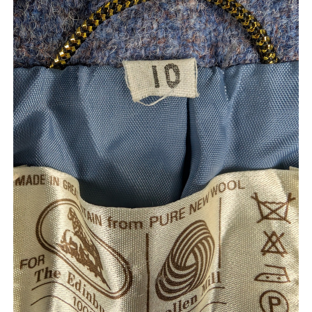 Edinburg Woollen Mill Skirt Suit Set Women 10 3 Piece Vintage Blue Pleated Retro - Picture 9 of 16
